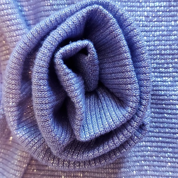 Dolls Kill Sugar Thrillz NWT Lilac Shimmer Rosette Fairy Puff Sleeve Crop Top M - Picture 5 of 10